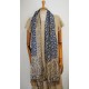 Shawl Pashmina - Blue & Gold wool & Silk 