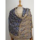 Shawl Pashmina - Blue & Gold wool & Silk 