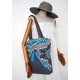 38€ Blue Cotton Boho Handbag - Women's Handmade bags