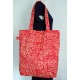 Red big beach handmade cotton handbags