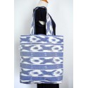 White & Light Blue cotton handbags