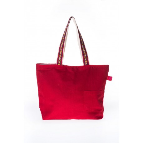 Red cotton handbag A&M Rednerium